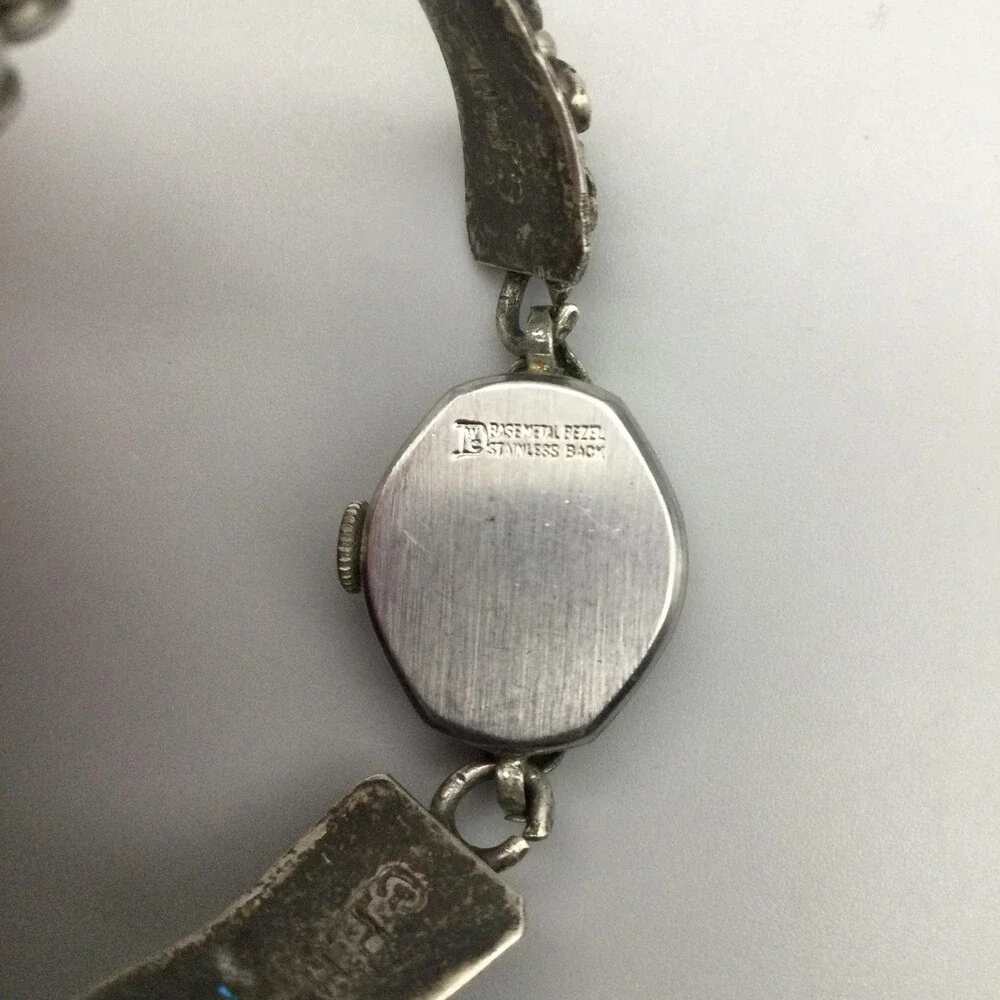 Vintage Vantage Womens Watch 17mm Native Sign Sterling Turquoise Manual